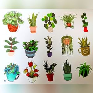 🌿  plant lady🌿 ☘️ plants Stickers waterproof, 15 different styles